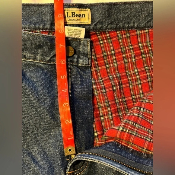 LL BEAN Original fit women’s high rise flannel lined mom jeans 20 Petite - Picture 5 of 8
